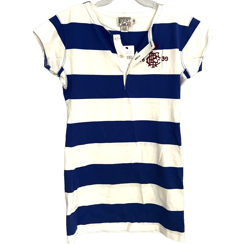 Rugby Ralph Lauren Tunic Dress Women M Nautical Striped Henley Crest 1839 NWT